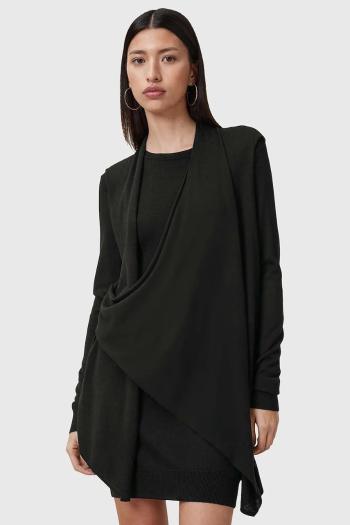 Vlnené šaty AllSaints DRINA čierna farba, mini, rovný strih, W071DC