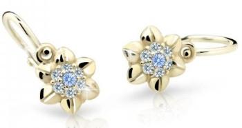 Cutie Jewellery Roztomilé detské náušnice zo žltého zlata C2202-10-X-1 svetlo modrá