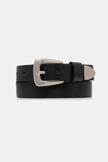 Kožený opasok AllSaints čierna farba, 29AS300838