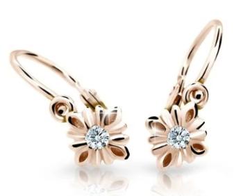 Cutie Diamonds Detské kvietkové náušnice z ružového zlata s diamantmi C2261-10-10-X-4-D