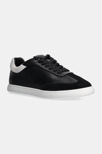 Kožené tenisky Calvin Klein LP CUPSOLE LACE UP LTH MIX čierna farba, HW0HW02208