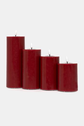 Súprava led sviečok Deluxe Homeart Giftbox LED Candle 4-pak bordová farba
