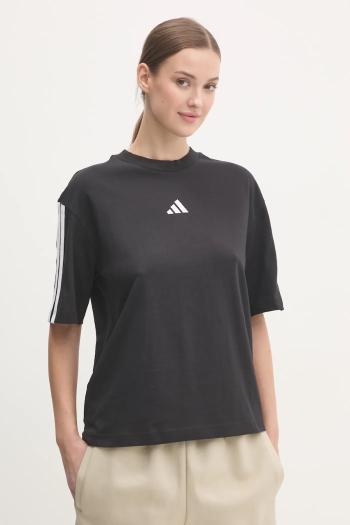 Bavlnené tričko adidas Essentials dámske, čierna farba, JC5960