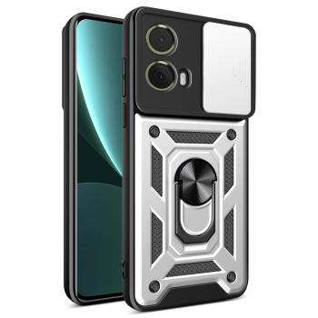 RING CAMERA Kryt s držiakom pre Motorola Moto G85 5G strieborný