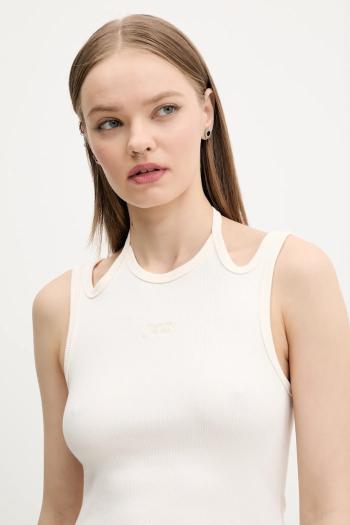 Top Tommy Jeans béžová farba, DW0DW20325