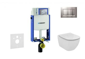 GEBERIT - Kombifix Set predstenovej inštalácie, klozetu a dosky Ideal Standard Tesi, tlačidla Sigma30, matný chróm/chróm 110.302.00.5 NF7