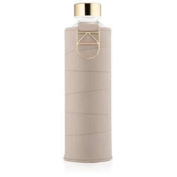 Equa Mismatch sklenená fľaša na vodu + obal z umelej kože farba Beige 750 ml