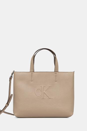 Kabelka Calvin Klein Jeans béžová farba, LV04K3111G