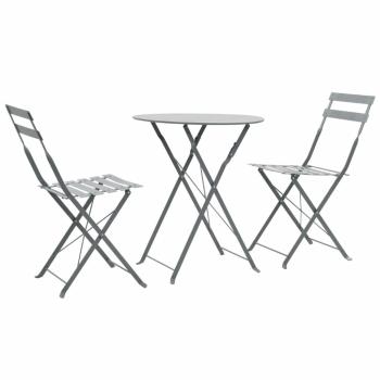 Záhradného bistro set 3 ks oceľ Dekorhome Šedá