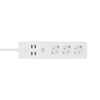 Tellur WiFi Smart Power Strip, 3× 4× USB 4 A, 2200 W, 10 A, 1,8 m predlžovací kábel