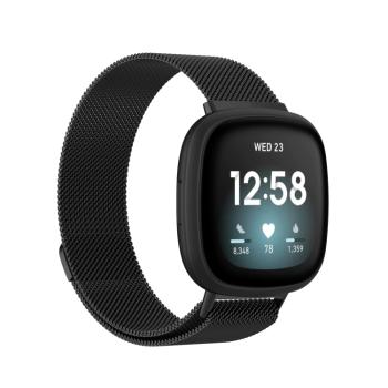 MILANESE Kovový remienok pre Fitbit Versa 4 / 3 čierny