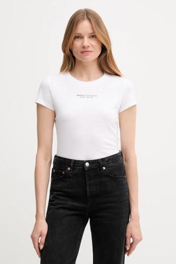 Bavlnené tričko Armani Exchange dámske, biela farba, XW001455 AF10356