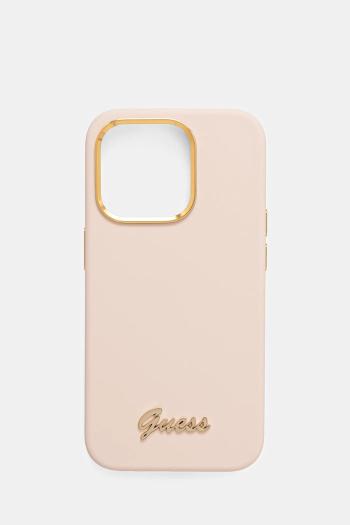 Puzdro na mobil Guess iPhone 15 Pro 6.1" ružová farba, GUHCP15LSMBSLP