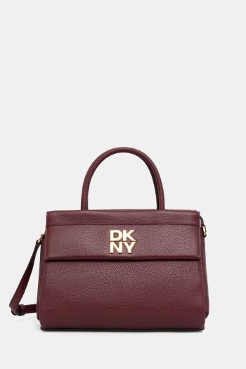 Kožená kabelka Dkny bordová farba, R44DAI70