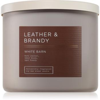 Bath & Body Works Leather & Brandy vonná sviečka 411 g