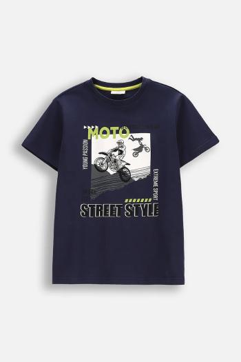 Detské bavlnené tričko Coccodrillo tmavomodrá farba, s potlačou, EVERYDAY BOY