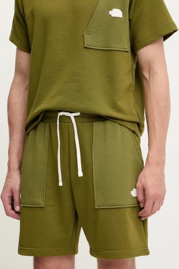Šortky The North Face Terry Regular zelená farba, NF0A8C29PIB1