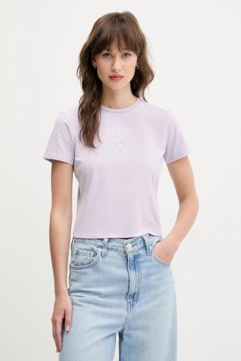 Bavlnené tričko Guess Originals dámske, fialová farba, W5GI56 J1314