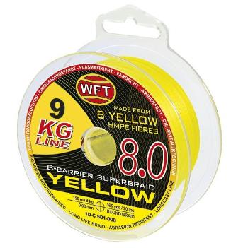 Wft splietaná šnúra kg 8.0 žltá - 600 m - 0,22 mm - 29 kg