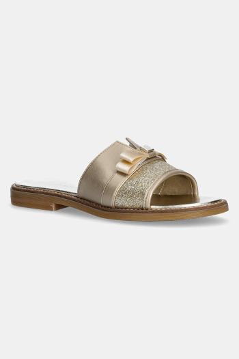 Šľapky Tommy Hilfiger zlatá farba, T4A2-33942