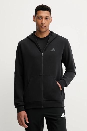 Tréningová mikina adidas Performance Designed for Training čierna farba, s kapucňou, jednofarebná, IY1131