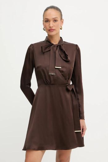Šaty Marciano Guess ALANIS hnedá farba, mini, áčkový strih, 5YGK28 7350A