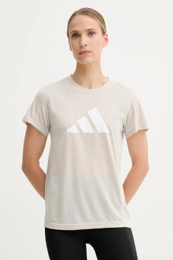 Tréningové tričko adidas Performance Train Essentials béžová farba, JC9594