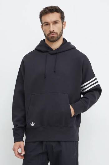 Mikina adidas Originals Neuclassics C Hoodie pánska, čierna farba, s kapucňou, s nášivkou, IW0975