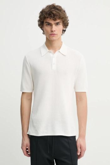 Polo tričko Rag & Bone pánske, biela farba, jednofarebné, MBS22HS019UC19