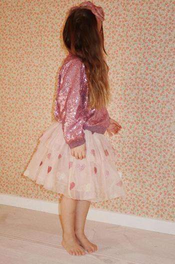 Sukňa Konges Sløjd TULLIE SKIRT ružová farba, mini, áčkový strih, KS101718