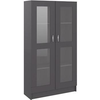 Shumee presklená skriňa sivá 82,5×30,5×150 cm drevotrieska, 802761