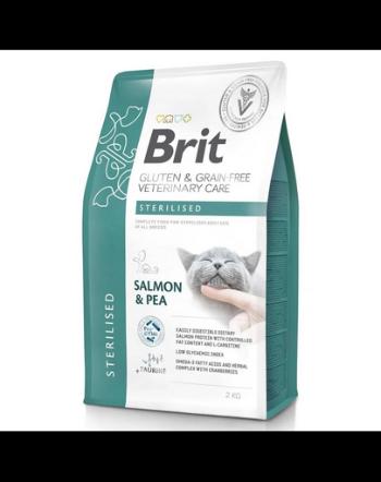 BRIT Grain Free Veterinary Care Cat Sterilised Salmon Pea 2 kg hrana pentru pisici sterilizate adulte