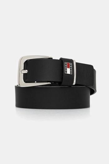 Kožený opasok Tommy Jeans dámsky, čierna farba, AW0AW16999