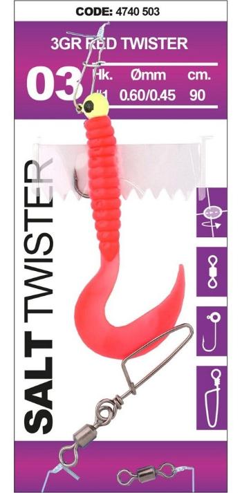 Spro náväzec na tresky salt twister red 90 cm - háčik 1/0 hmotnosť 5 g