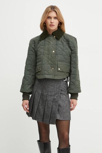 Bunda s prímesou vlny Patou zelená farba, prechodná, oversize, OU0270188