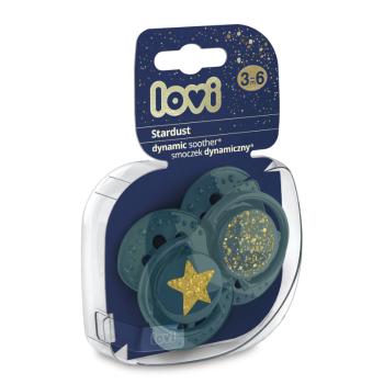 LOVI Cumlík silikónový dynamický Stardust 3-6 mes., zelený, 2 ks