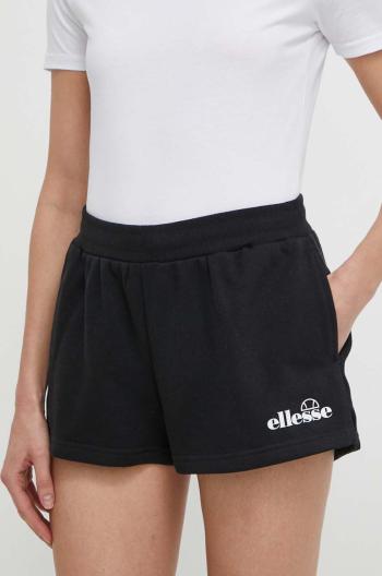 Šortky Ellesse Kyrana Short dámske, čierna farba, s potlačou, stredne vysoký pás, SGP16456