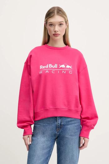 Mikina Red Bull Racing x Pepe Jeans LOGO CREW dámska, ružová farba, s potlačou, RL580012