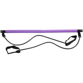 Pilates Sticks posilňovacia tyč s gumou fialová (38470)