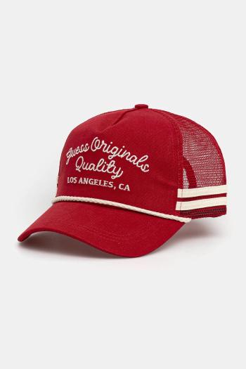 Bavlnená šiltovka Guess Originals VINTAGE bordová farba, M5YZ04 WO07T