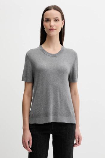 Tričko s hodvábom United Colors of Benetton šedá farba, 1ZRED10BK