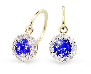 Cutie Jewellery Krásne detské náušnice zo žltého zlata C2745-10-X-1 modrá