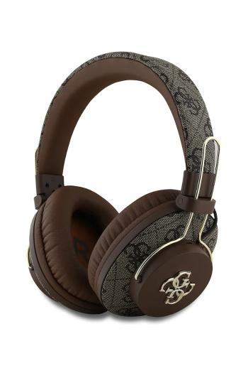 Bezdrôtové slúchadlá Guess Metal 4G Logo hnedá farba