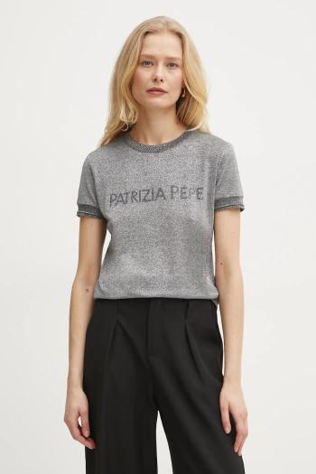 Tričko Patrizia Pepe šedá farba, 8K0278 K128