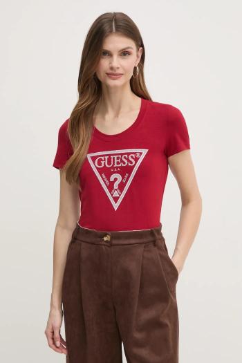 Tričko Guess dámske, bordová farba, W5RI11 J1314