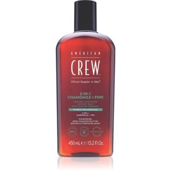 American Crew 3 in 1 Chamimile + Pine 3 v 1 šampón, kondicionér a sprchový gél pre mužov 450 ml