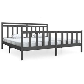 Rám postele sivý masívne drevo 200 × 200 cm, 3100980