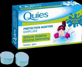 QUIES chrániče sluchu pre plávanie detí 3 páry