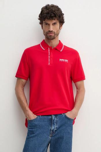 Polo tričko Red Bull Racing x Pepe Jeans pánske, červená farba, s potlačou, RM540001