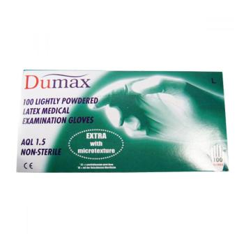 Rukavice DUMAX latexové nesterilné L 100ks púder